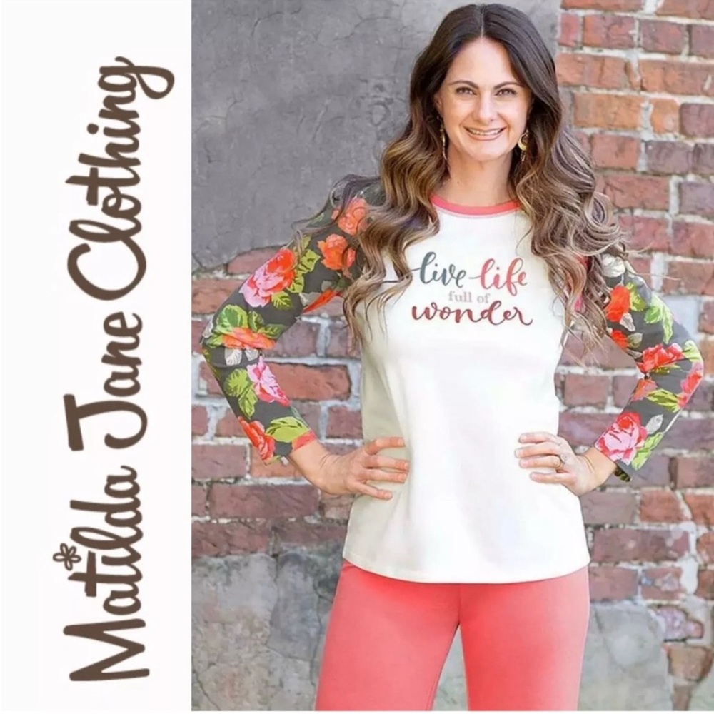 Matilda Jane XXL Raglan Tee Floral Sleeves
